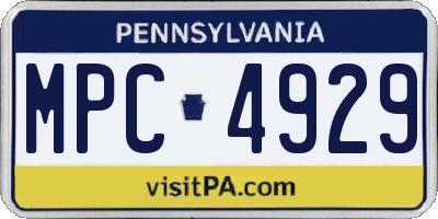 PA license plate MPC4929