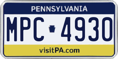 PA license plate MPC4930