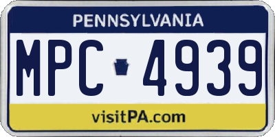 PA license plate MPC4939