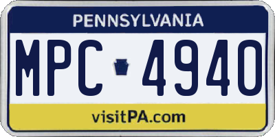 PA license plate MPC4940