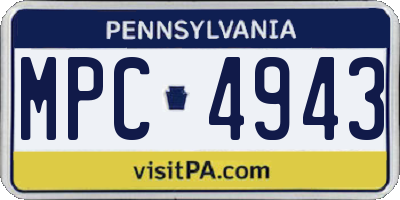 PA license plate MPC4943