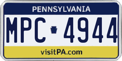 PA license plate MPC4944