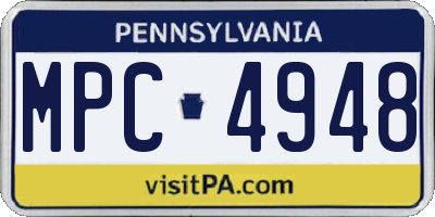PA license plate MPC4948