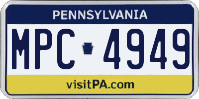 PA license plate MPC4949
