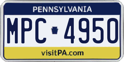 PA license plate MPC4950