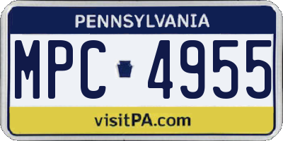 PA license plate MPC4955