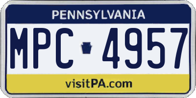 PA license plate MPC4957
