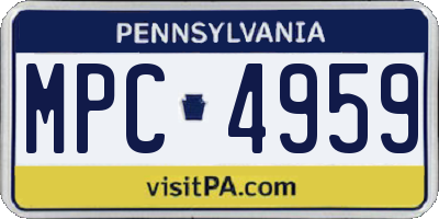 PA license plate MPC4959