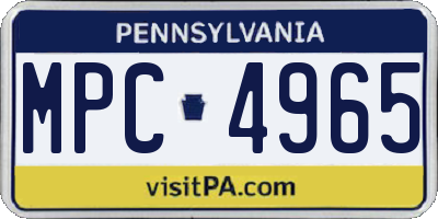 PA license plate MPC4965