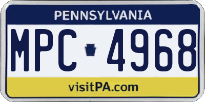 PA license plate MPC4968