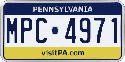 PA license plate MPC4971