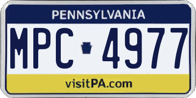 PA license plate MPC4977
