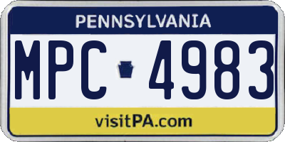 PA license plate MPC4983