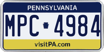 PA license plate MPC4984