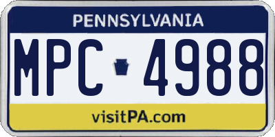 PA license plate MPC4988