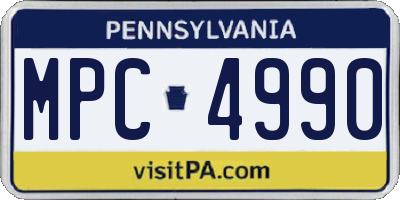 PA license plate MPC4990