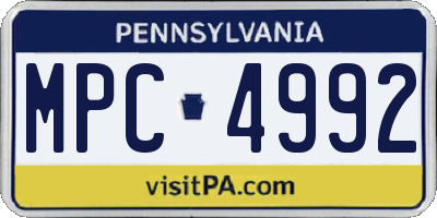 PA license plate MPC4992