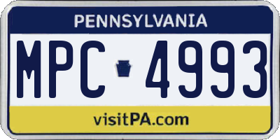 PA license plate MPC4993