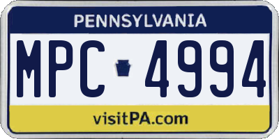 PA license plate MPC4994