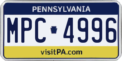 PA license plate MPC4996