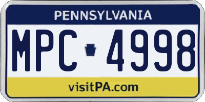 PA license plate MPC4998