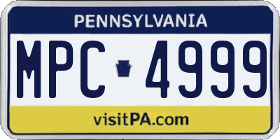 PA license plate MPC4999
