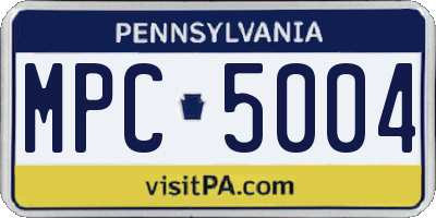 PA license plate MPC5004