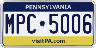 PA license plate MPC5006