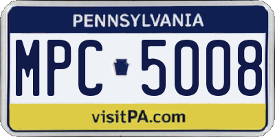 PA license plate MPC5008