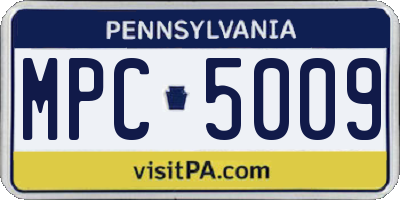 PA license plate MPC5009