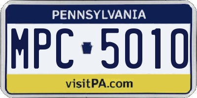 PA license plate MPC5010