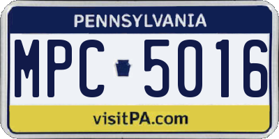 PA license plate MPC5016