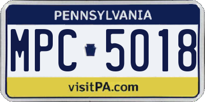 PA license plate MPC5018