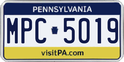 PA license plate MPC5019