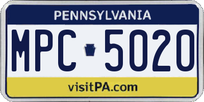 PA license plate MPC5020