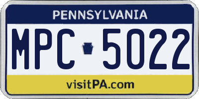 PA license plate MPC5022