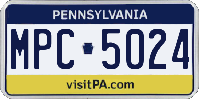 PA license plate MPC5024