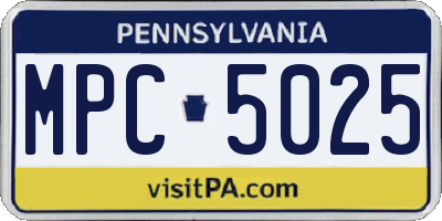 PA license plate MPC5025