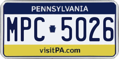 PA license plate MPC5026