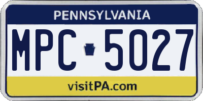 PA license plate MPC5027