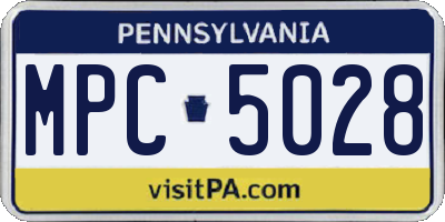 PA license plate MPC5028