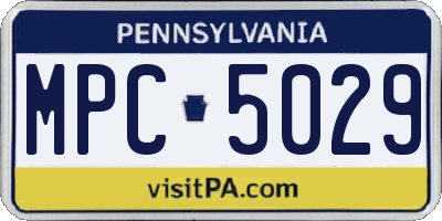 PA license plate MPC5029