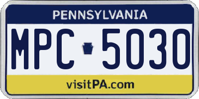 PA license plate MPC5030