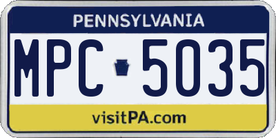 PA license plate MPC5035