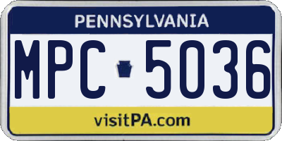 PA license plate MPC5036