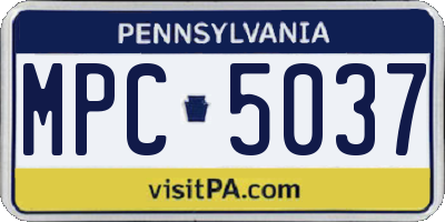 PA license plate MPC5037