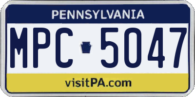 PA license plate MPC5047