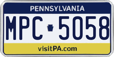 PA license plate MPC5058