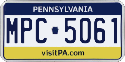 PA license plate MPC5061