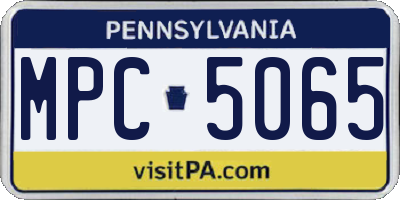 PA license plate MPC5065